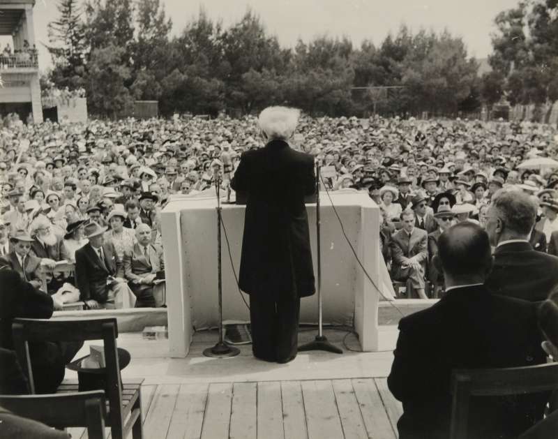 David Ben-Gurion at the inauguration ceremony of Hebrew University